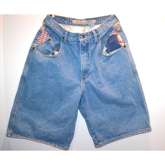 Vintage Jean Shorts 1980s Zena with Red White and Blue - Picture 1 of 7